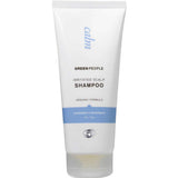 Green People Calm Shampoo - Irritated Scalp 200ml comes in a white tube with a blue label. Enriched with lavender and rosemary, it soothes itchy, oily, and flaky scalps. This gentle dandruff shampoo features simple, minimalistic packaging.
