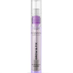 A clear 4.25ml tube of Madara Grow Fix Lash And Brow Booster with a white cap and purple applicator, featuring minimalist front labeling; this effective serum supports both brow and lash growth.