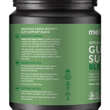 Melrose Green-Biotic Gut Support Blend back label with product benefits and tasting notes
