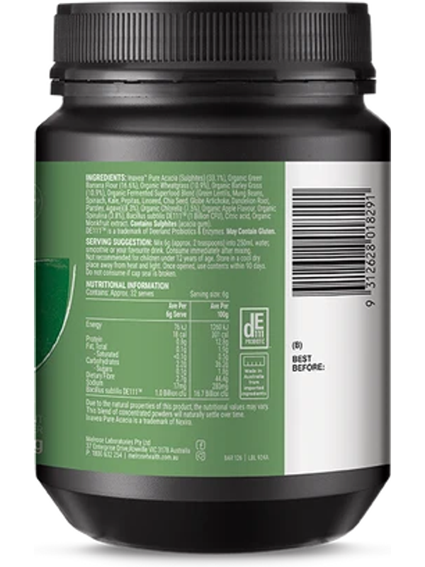 Melrose Green-Biotic Gut Support Blend nutrition information, ingredients and barcode
