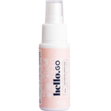 A small white spray bottle with a pink "hello.go" label stands upright on a plain background. Hello Go Barrier Spray 50ml is a travel-size solution to keep your menstrual cup fresh and clean while you're on the go.