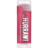 A 4.8g tube of Hurraw! Organic Lip Balm - Watermelon stands upright, with a pink label featuring a watermelon graphic and bold white text.