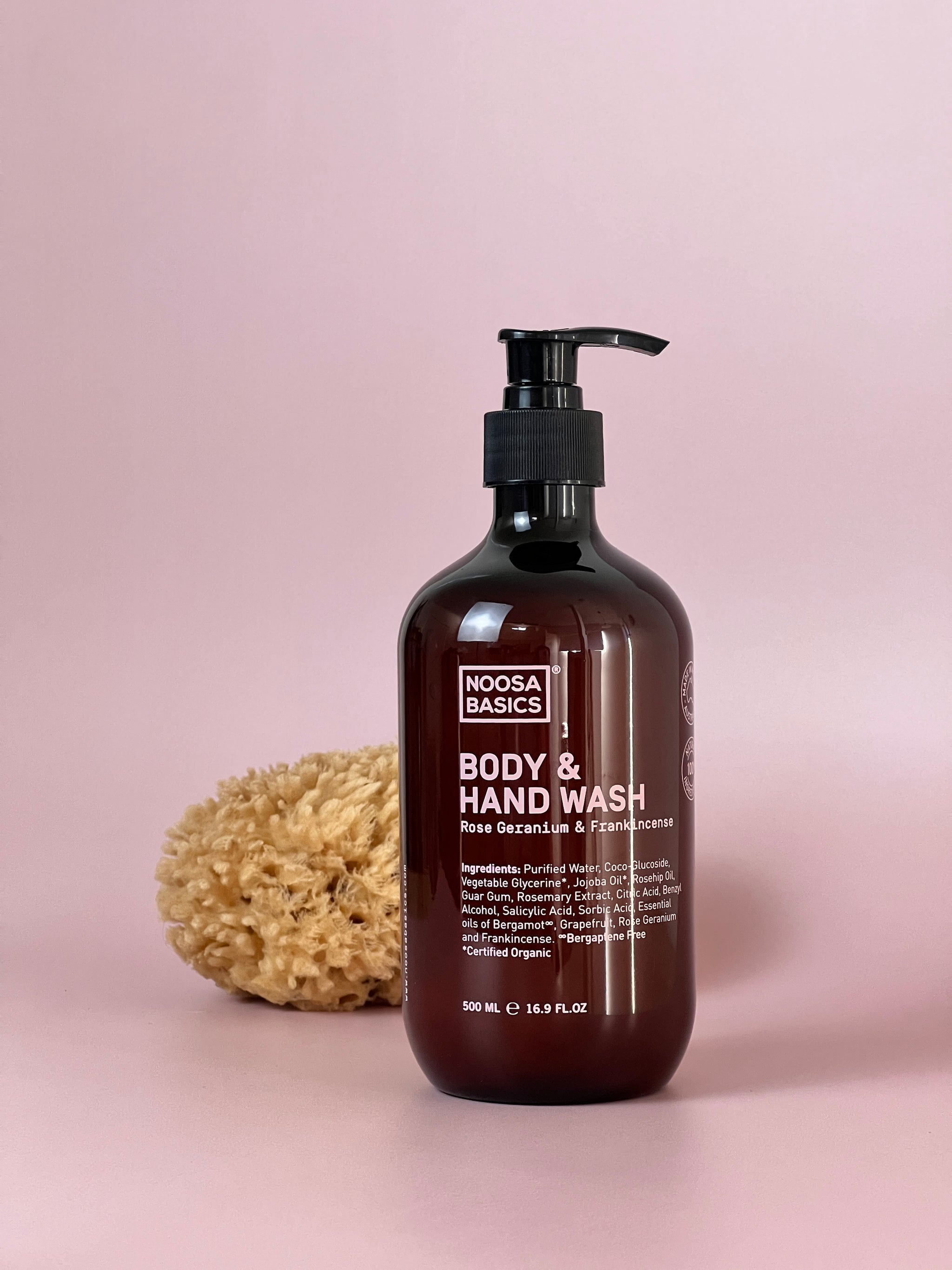 Noosa Basics Body & Hand Wash Rose Geranium & Frankincense 500ml product detail