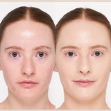 Model wearing INIKA Organic Serum Foundation in shade Bold