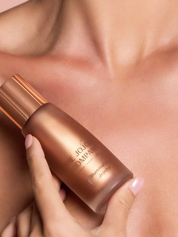 The Jojoba Company Illuminating Jojoba bottle with gold pump