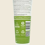 The back of a Good Riddance Tropical Insect Repellent 250ml green and white tube displays directions, warnings, ingredients, company info, eco-friendly icons, and “SMELLS GREAT, FEELS GREAT” in green near the bottom for sandfly protection.