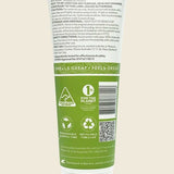 The back of a Good Riddance Tropical Insect Repellent 250ml green and white tube displays directions, warnings, ingredients, company info, eco-friendly icons, and “SMELLS GREAT, FEELS GREAT” in green near the bottom for sandfly protection.