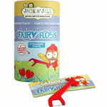 Jack N' Jill fairy floss Floss Picks Strawberry (30 Pack) packaging with a red handle on a white background