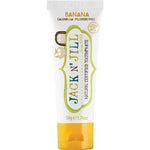 Jack N' Jill banana-flavored toothpaste tube on a white background
