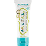 Jack N' Jill toothpaste tube with blueberry flavor on a white background