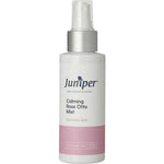 A white spray bottle with a pink accent, Juniper Calming Rose-Otto Mist 125ml is formulated with organic Rose Otto to soothe sensitive skin and provide calming skincare benefits.