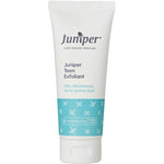 A white tube of Juniper Teen Exfoliant 100g for oily, blemished and acne-prone skin, centred on a white background.