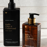 Vanessa Megan Kaffir Lime and Cedarwood Body Wash bottles