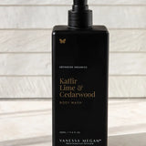 Vanessa Megan Kaffir Lime and Cedarwood Body Wash pump bottle