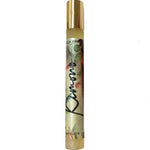 Kimono 100% Natural Parfum 12ml is shown in a glass bottle with a gold cap and floral "Queen" label, standing upright on a white background. It promises delicate florals with alluring musky notes.