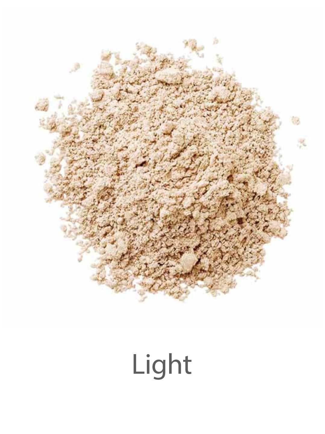 LAMAV Anti Ageing Mineral Foundation SPF 15 (8g) in light beige is shown as a pile of powder on a white background, offering SPF15 protection and anti-ageing benefits.