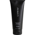 A black tube labeled LAMAV Gradual Tanning Moisturiser With Bio-Active Magnesium, featuring a flip-top cap and white text, holds 200 ml (6.76 fl oz) of organic tanning lotion for a streak-free tan.