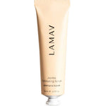 A beige tube of LAMAV Jojoba Exfoliating Scrub 60ml stands upright on a white background, showcasing this gentle natural exfoliator designed for radiant skin.