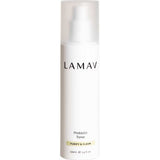 A white 100ml bottle of LAMAV Probiotic Toner with a clear cap, labeled in black and gold, ideal as a facial toner for oily skin with nourishing Alpha Hydroxy Acids.