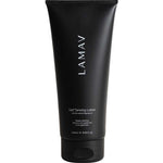 A black tube of LAMAV Self Tanning Lotion With Bio-Active Magnesium, 200ml (6.76 fl oz), featuring white text, stands upright on a white background.