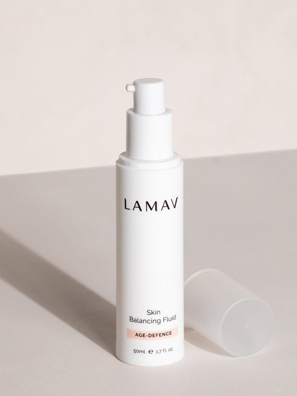 LAMAV Skin Balancing Fluid bottle on a neutral background