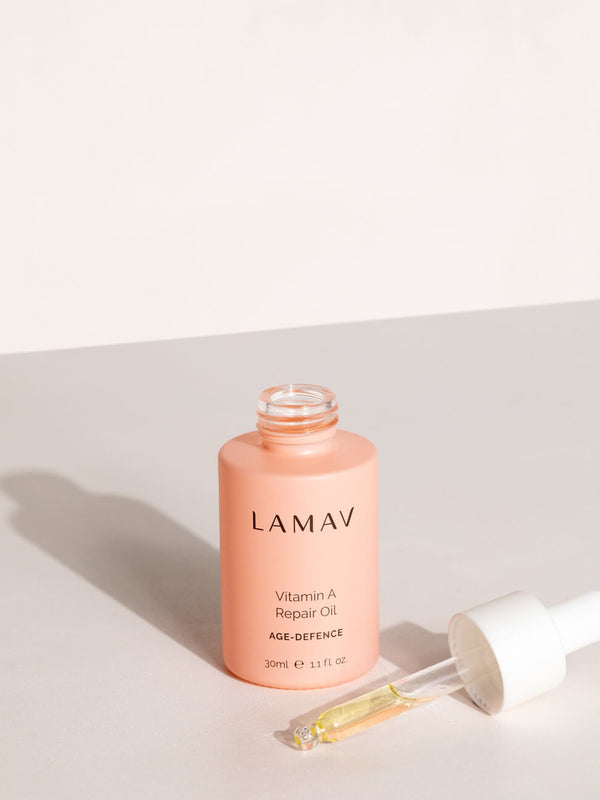 LAMAV Vitamin A Repair Oil bottle on a neutral background