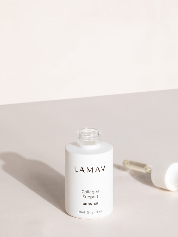 LAMAV Collagen Support Booster bottle on a neutral background