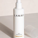LAMAV Rose Hydrating Mist bottle on a neutral background