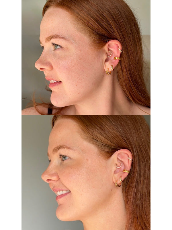 Before and after comparison using LAMAV Self Tan Mist