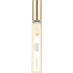 A clear glass roller ball bottle with a gold cap, adorned with a white and gold floral label reading "Lavanila The Healthy Fragrance." This 10ml Pure Vanilla perfume delights the senses with its fresh, natural scent.