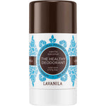 Lavanila The Healthy Deodorant stick with brown cap and white label on a white background