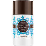 Lavanila The Healthy Deodorant stick with brown cap and white label on a white background