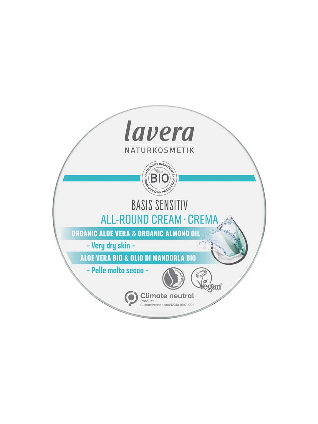 Lavera Basis Sensitiv All Round Cream 75ml is a climate neutral, vegan, BIO certified moisturiser with organic aloe vera and almond oil. Ideal for sensitive or very dry skin.