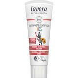 Lavera Kids toothpaste tube on a white background