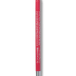 A coral-red 100% Pure lip liner stands upright with its rounded tip exposed. Small pale lettering covers the back of the barrel above a silver-coloured base.