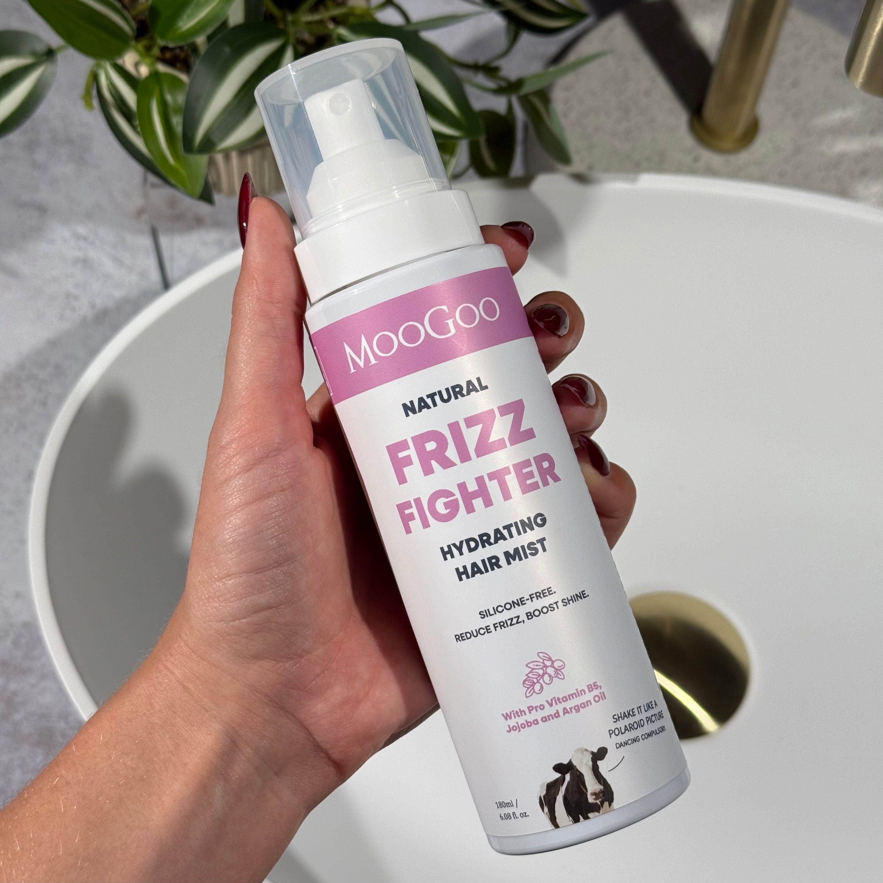 MooGoo Natural Frizz Fighter Hydrating Hair Mist 180ml — official MooGoo product information image 2