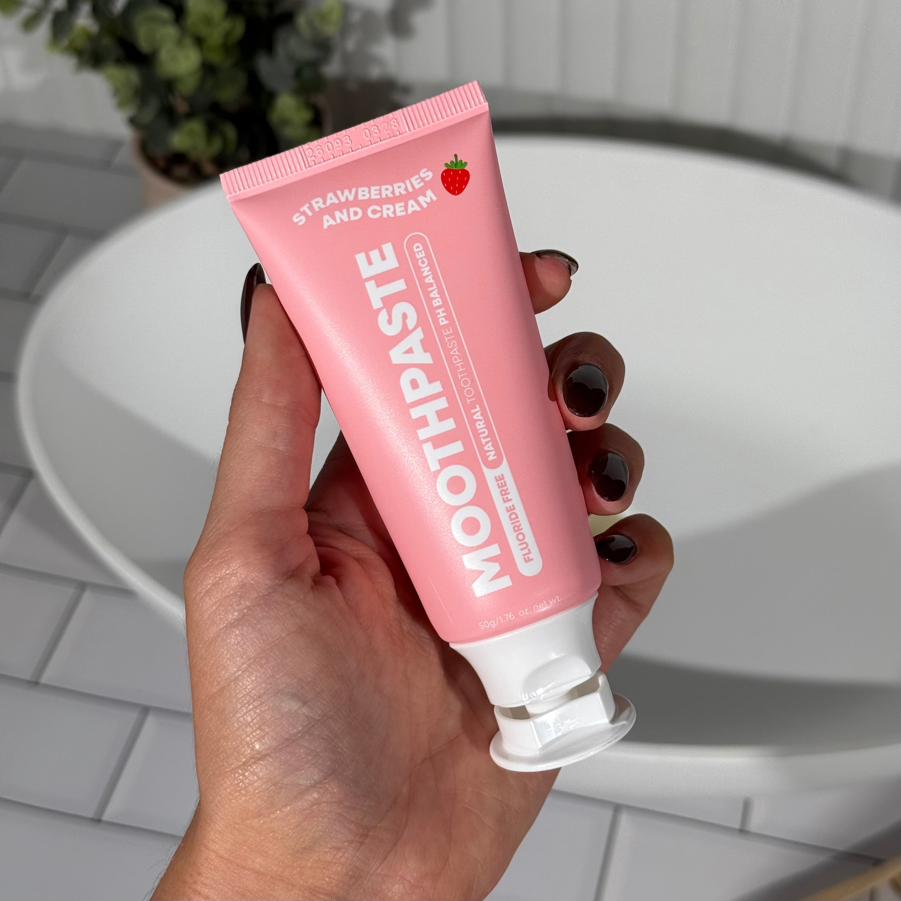 MooGoo Kids Moothpaste Strawberries & Cream - Fluoride Free 50g — official MooGoo lifestyle image 2