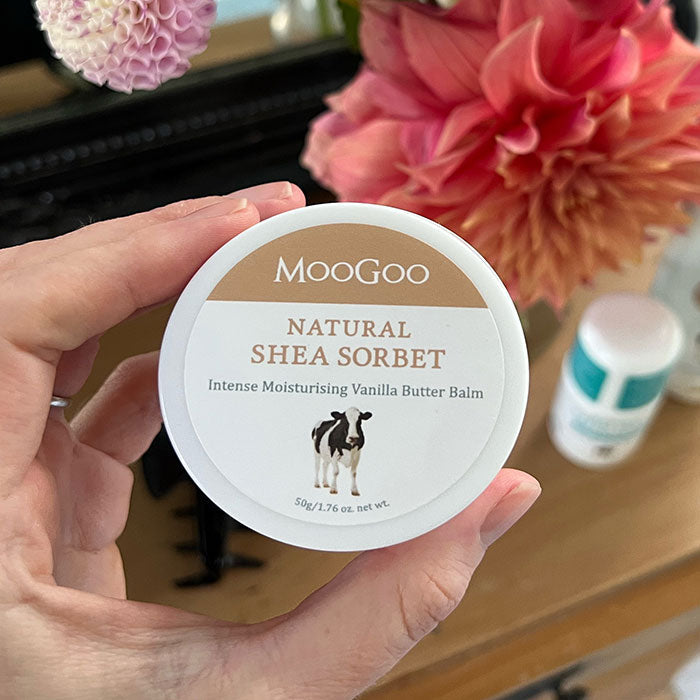MooGoo Shea Sorbet Vanilla Butter Balm 50g lifestyle image