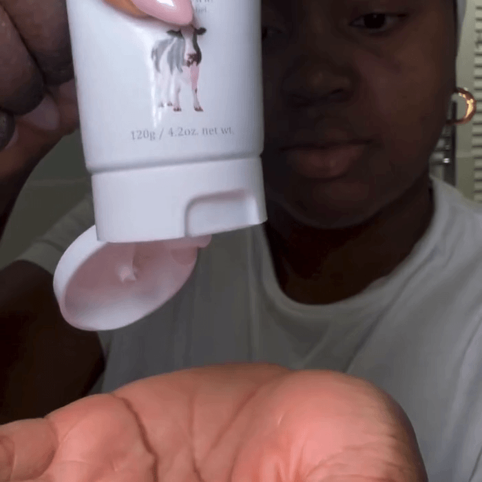 MooGoo Skin Milk Udder Cream application demonstration