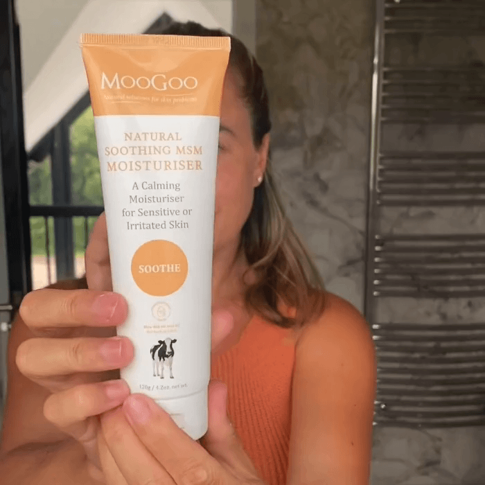 MooGoo Soothing MSM Moisturiser application demonstration