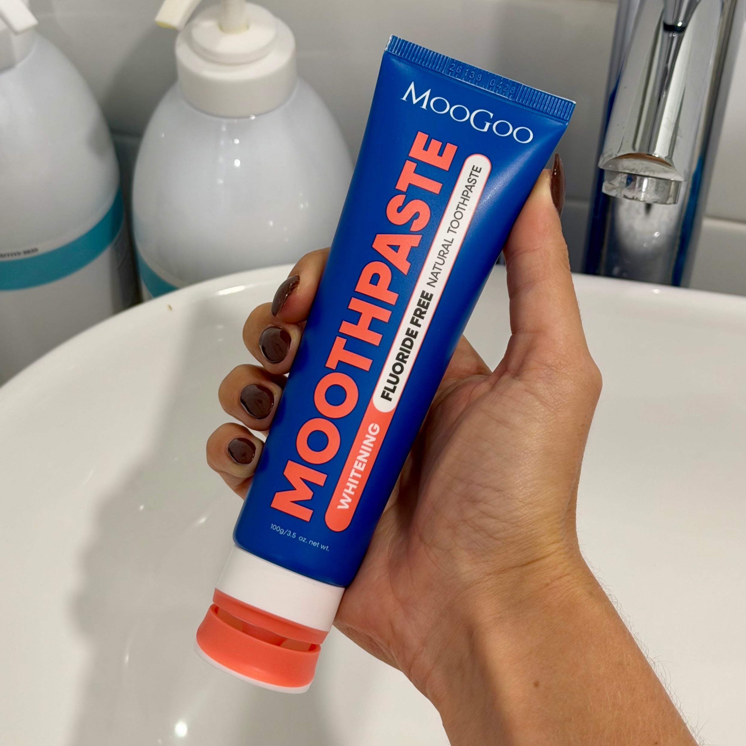 MooGoo Watermelon & Mint Moothpaste - Fluoride Free 100g lifestyle image