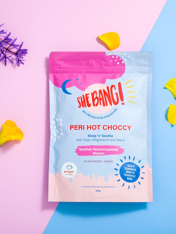 She BANG! Peri Hot Choccy styled with chocolate, cinnamon and a prepared drink