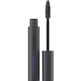 A 6ml tube of Madara Come Closer Infinite Lash Mascara in black is shown with the cap off and the lash-lengthening wand upright next to it, featuring purple "COME CLOSER" lettering.