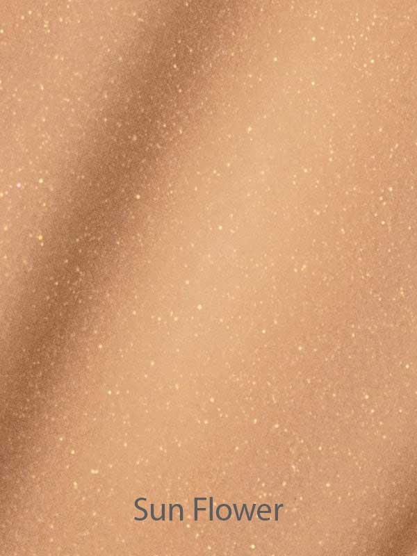 A smooth, tan-colored surface with fine glitter throughout, reminiscent of the finish of Madara H2O Tint Hyaluron Tinted Serum 30ml. "Sun Flower" appears at the bottom in gray text.