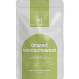 A white and green resealable pouch labeled Matcha Maiden Matcha Green Tea Powder 100% Pure Stone Ground 70g features icons and text highlighting its pure Japanese matcha quality, with "For a cup you'll never forget" at the bottom.