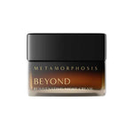 A small, square jar of Metamorphosis Beyond Rejuvenating Night Cream 50ml with a black lid and brown gradient container sits against a white background—an anti-aging night cream ideal for menopausal skin.