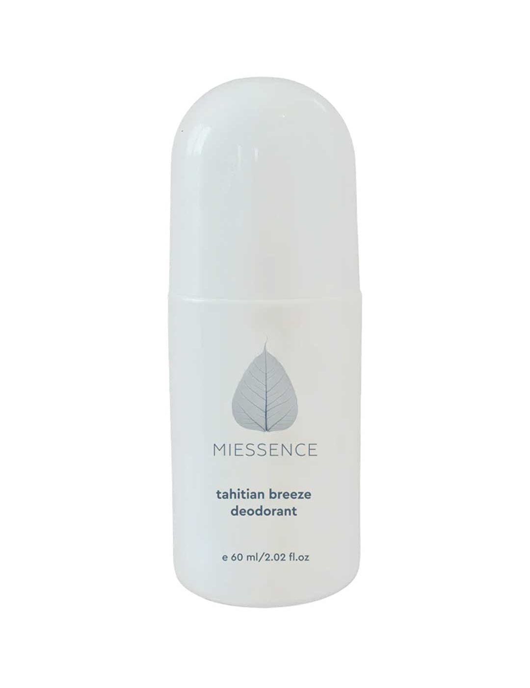 Miessence certified organic roll-on deodorant in Tahitian Breeze scent, aluminum-free, 60ml