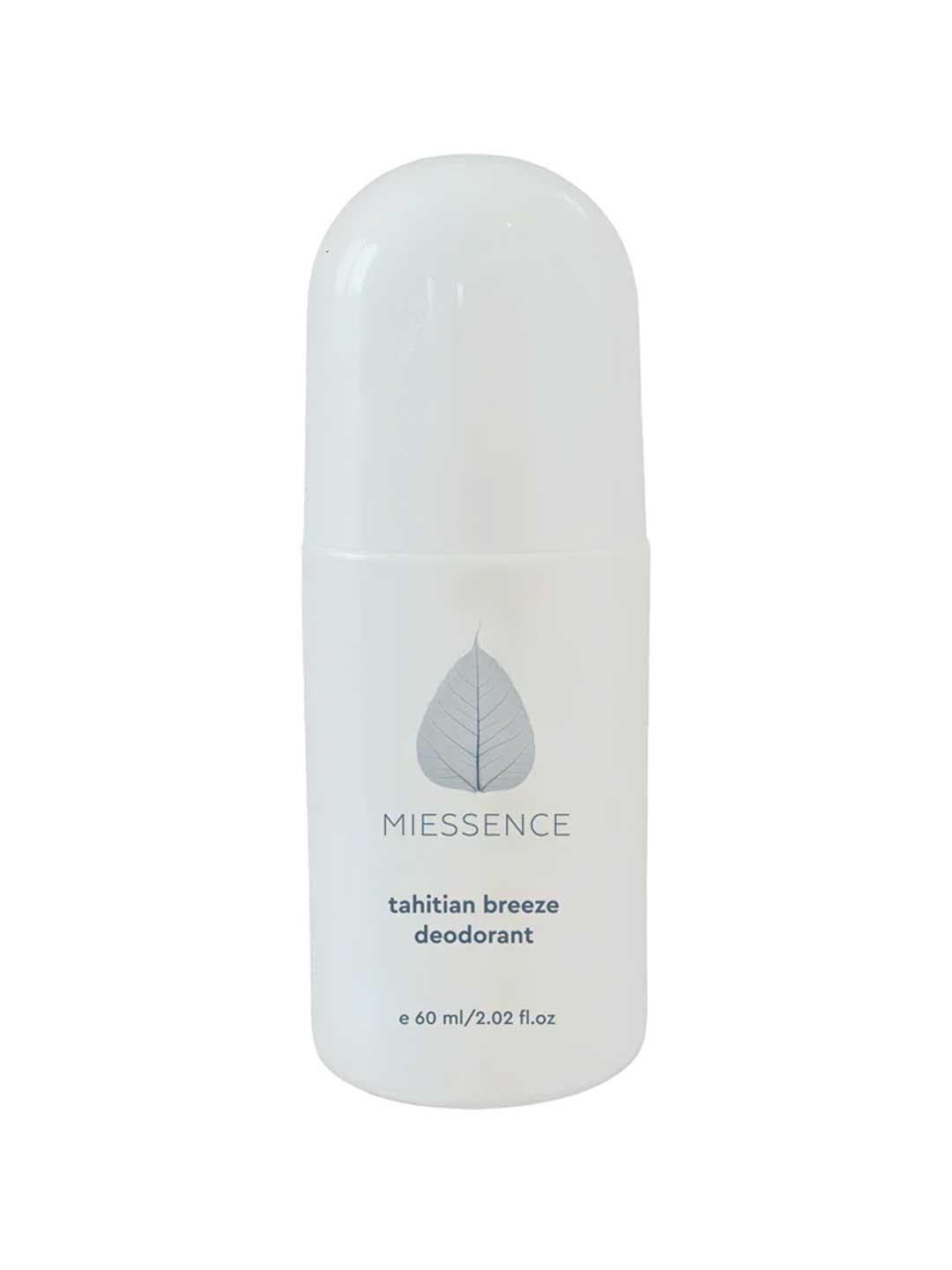 Miessence certified organic roll-on deodorant in Tahitian Breeze scent, aluminum-free, 60ml