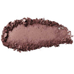 A swipe of the 100% Pure Fruit Pigmented® Eye Shadow 2g, richly pigmented in mauve with a smooth center and crumbly edges, is displayed on a white background, highlighting the vegan pressed powder by 100% Pure.