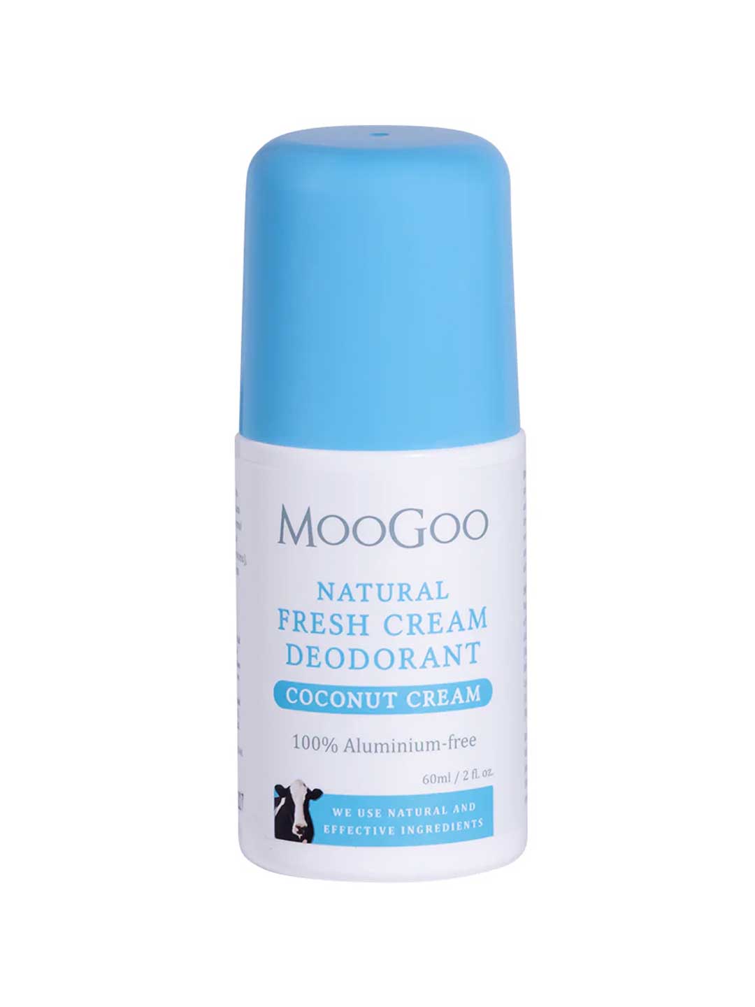 MooGoo natural fresh cream deodorant bottle on a white background